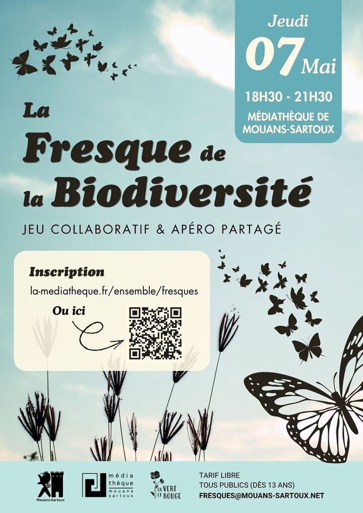 «<small class="fine d-inline"> </small>Fresque de la biodiversité<small class="fine d-inline"> </small>», à Mouans-Sartoux (Alpes-Maritimes)