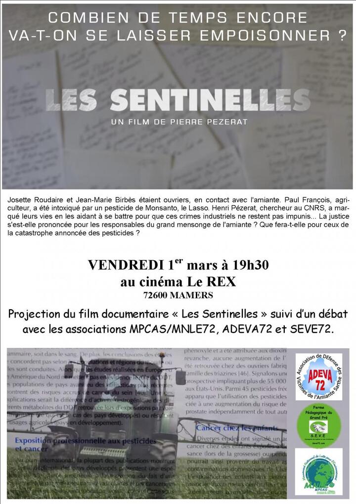 Projection-débat du film documentaire «<small class="fine d-inline"> </small>Les Sentinelles<small class="fine d-inline"> </small>», à Mamers (Sarthe)