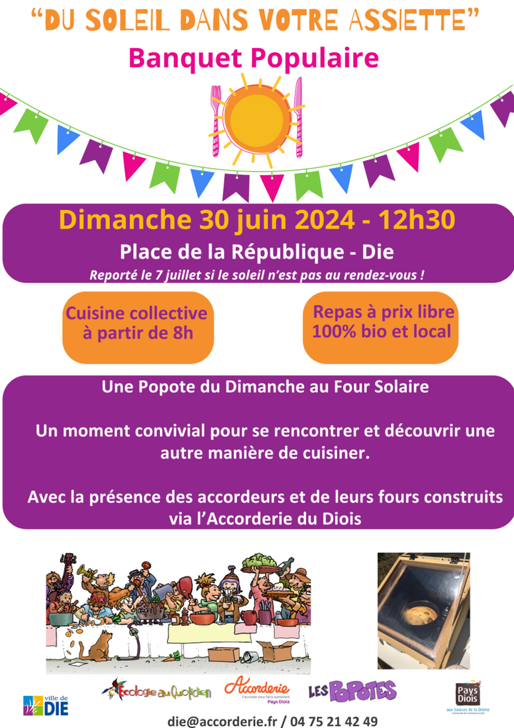 Du soleil dans votre assiette, banquet populaire à Die (Drôme)