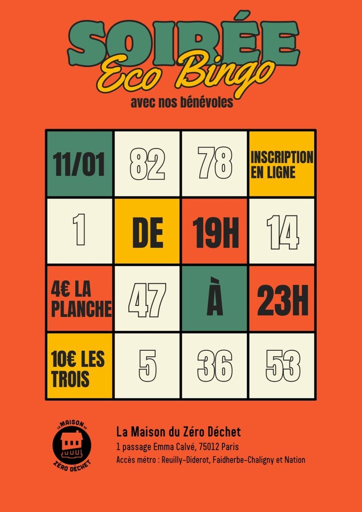 «<small class="fine d-inline"> </small>Soirée éco bingo<small class="fine d-inline"> </small>», à Paris
