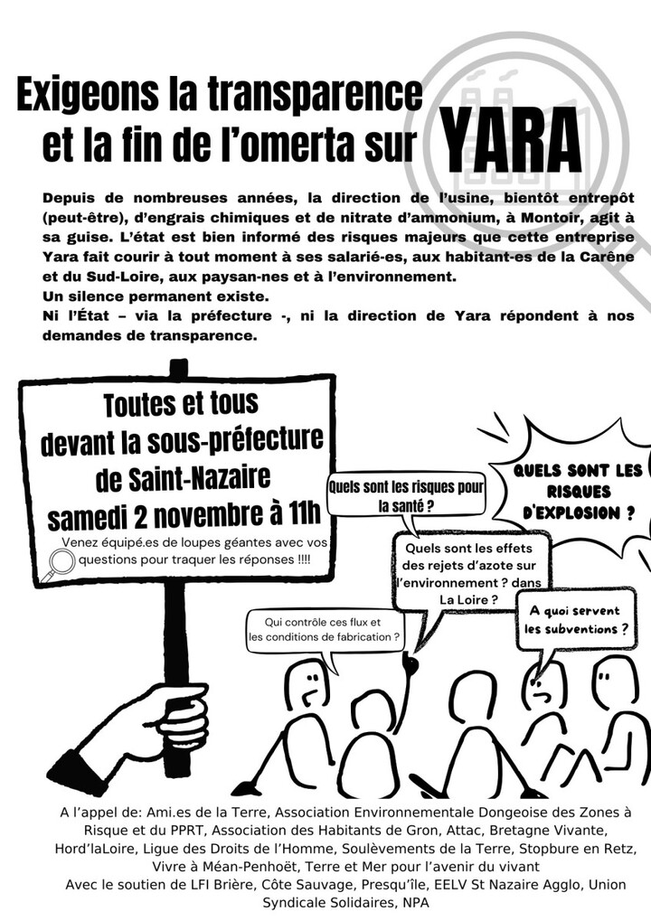 Exigeons la fin de l'omerta à Yara, à Saint-Nazaire (Loire-Atlantique)