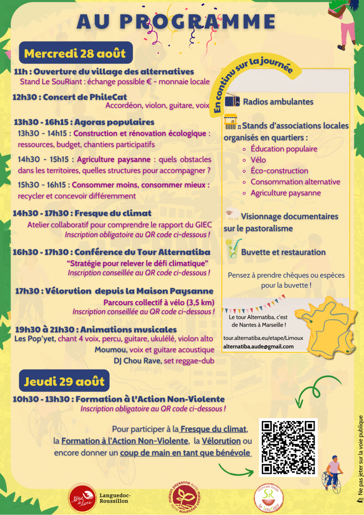 Accueil du Tour Alternatiba dans l'Aude