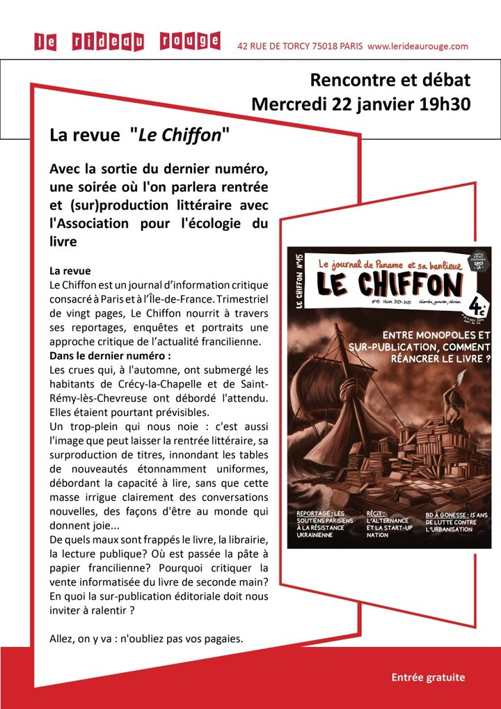 «<small class="fine d-inline"> </small>Pour une filière du livre décroissante<small class="fine d-inline"> </small>», rencontre-débat à Paris