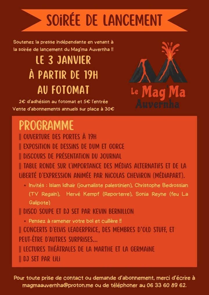Lancement du journal indépendant Mag'Ma Auvernha (Clermont-Ferrand)