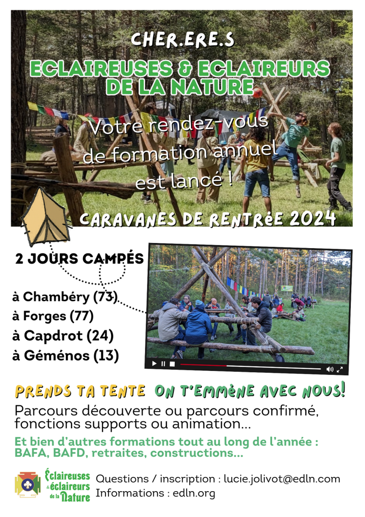 Caravane de formation adultes Eclaireuses et Eclaireurs de la nature
