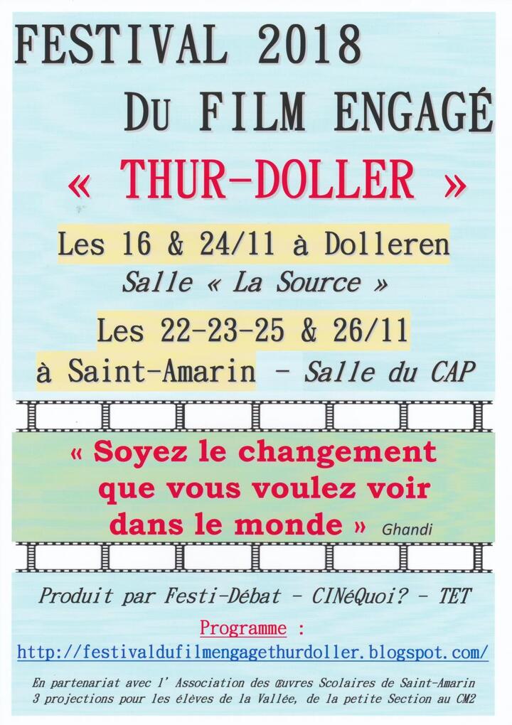 Festival du film engagé«<small class="fine d-inline"> </small>Thur-Doller<small class="fine d-inline"> </small>», à Dolleren et Saint-Amarin (Haut-Rhin)