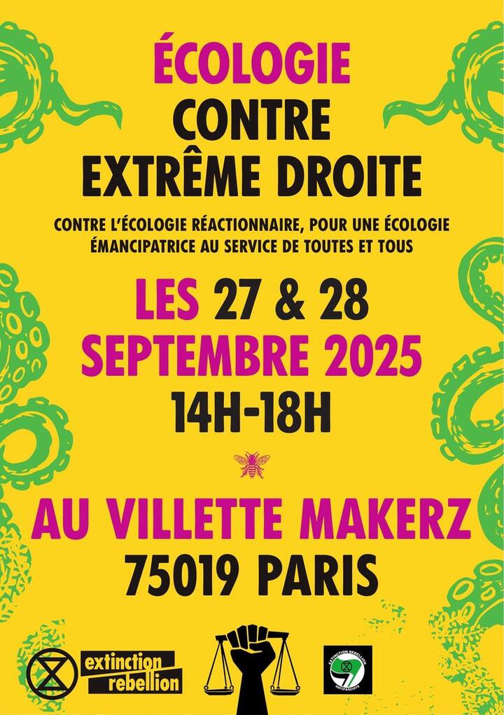 «<small class="fine d-inline"> </small>Écologie radicale et lutte contre les extrêmes droites<small class="fine d-inline"> </small>», à Paris