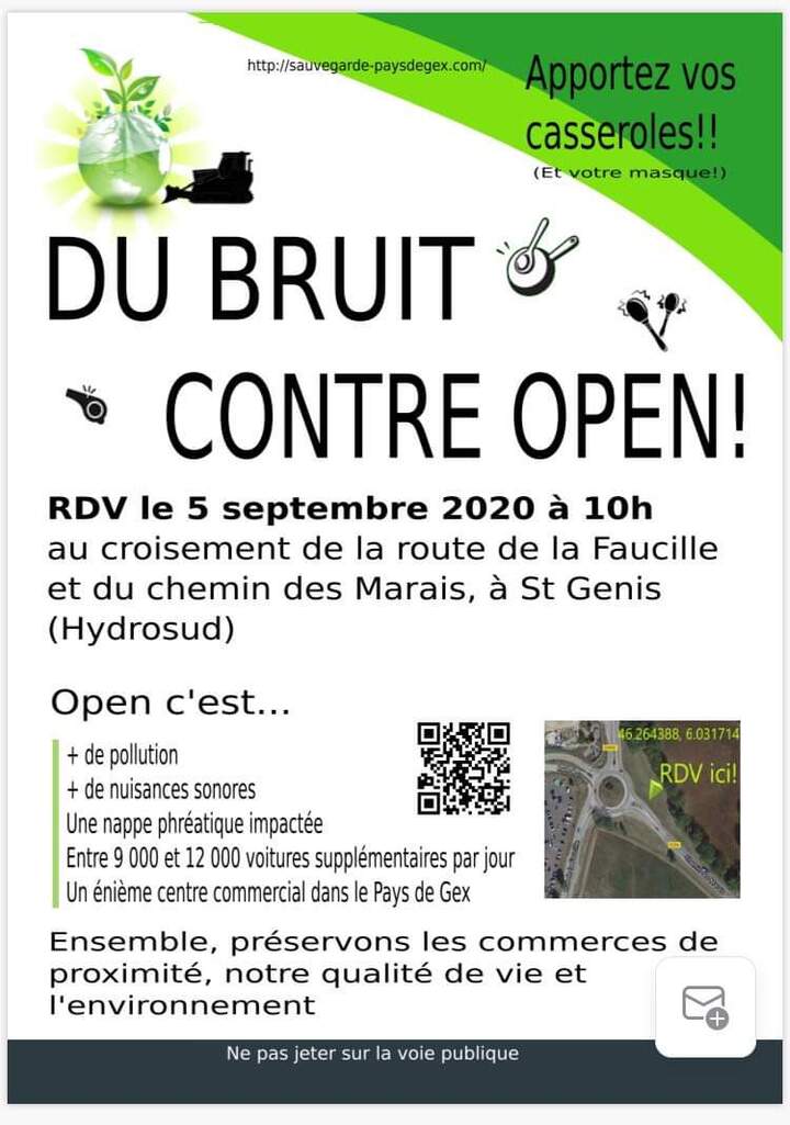 Du bruit contre Open<small class="fine d-inline"> </small>! à Saint-Genis-Pouilly (Ain)