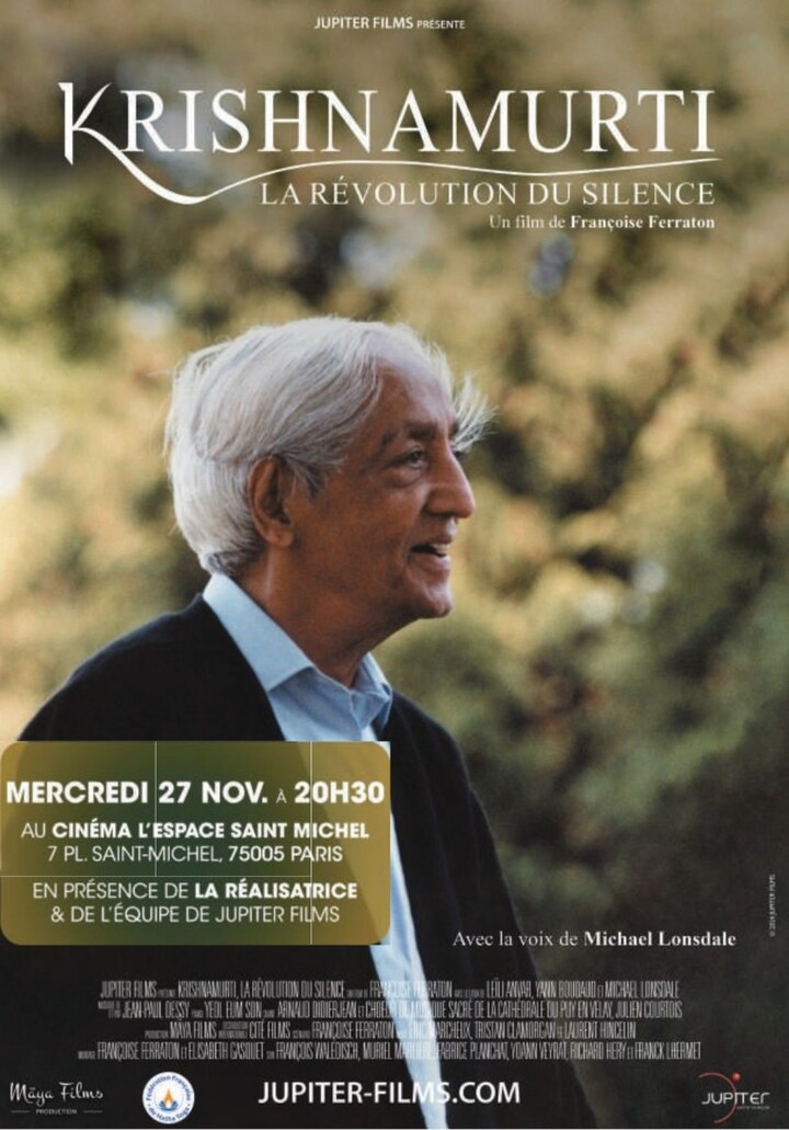 «<small class="fine d-inline"> </small>Krishnamurti : la révolution du silence<small class="fine d-inline"> </small>», avant-première à Paris