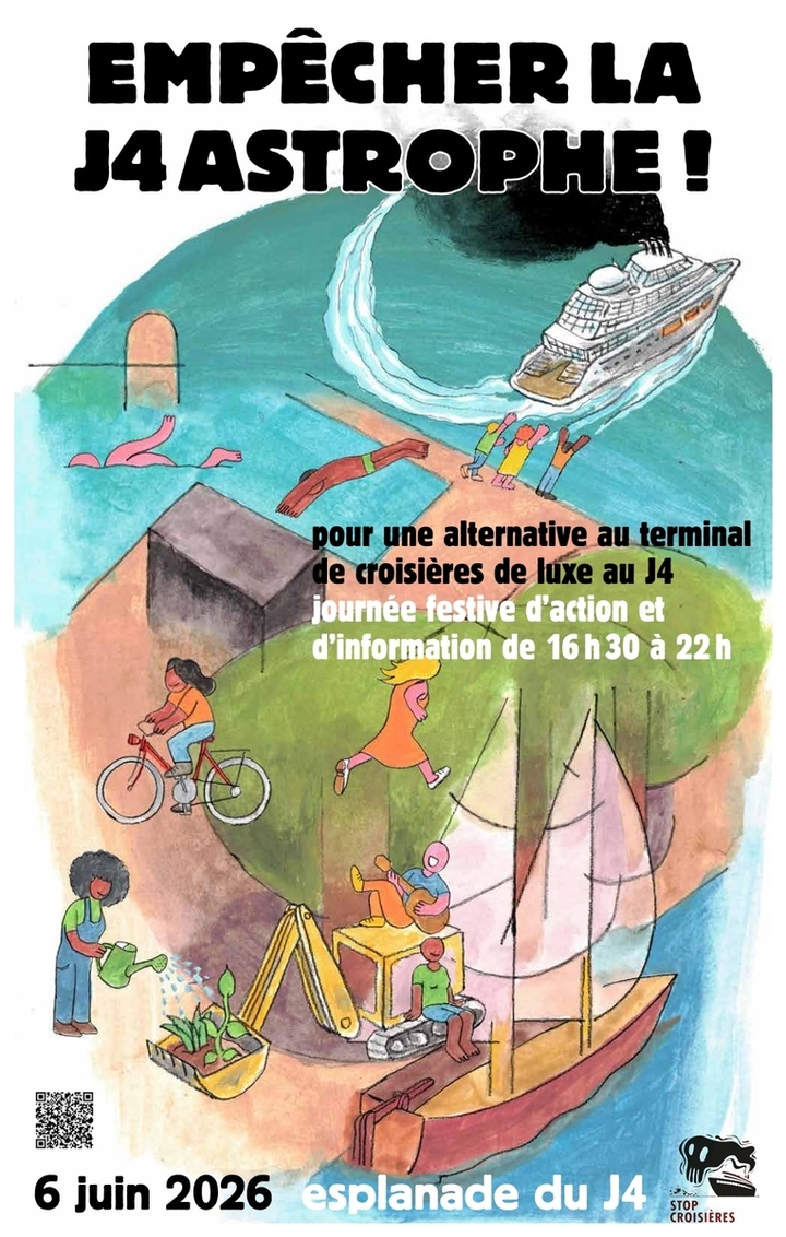 «<small class="fine d-inline"> </small>Empêcher la J4 astrophe<small class="fine d-inline"> </small>!<small class="fine d-inline"> </small>», à Marseille (Bouches-du-Rhône)