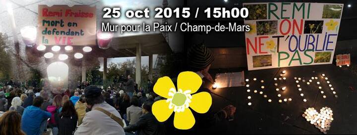 Rassemblement à Paris en l'hommage de Rémi Fraisse