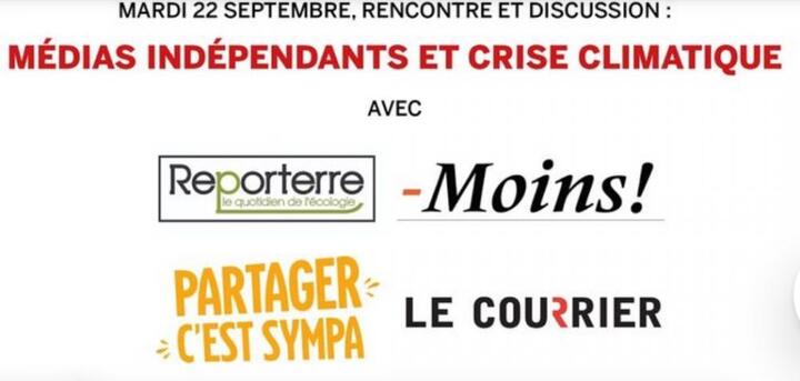 Médias indépendants et crise climatique, conférence-débat à Genève (Suisse) 