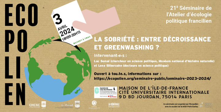 La sobriété : entre décroissance et greenwashing, séminaire à Paris