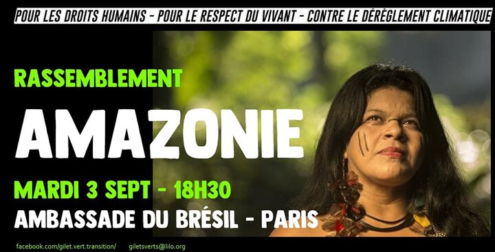 Rassemblement pour l'Amazonie, à Paris