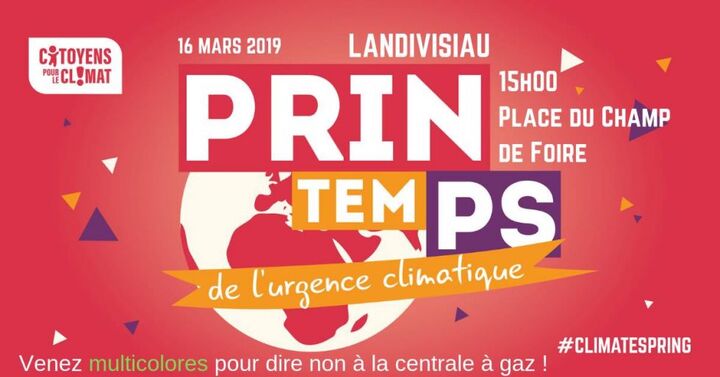 Marche pour le climat et contre la centrale à gaz, à Landivisiau (Finistère)