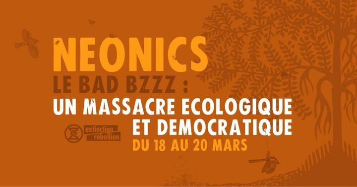 Action Extinction Rebellion : Neonic le bad Bzzz : un massacre écologique et démocratique, à Lyon