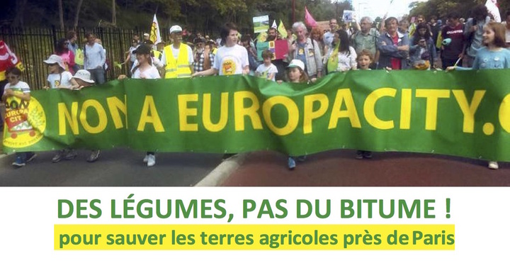 Rassemblement festif contre le mégaprojet Europacity, à Paris
