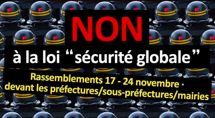 Appel à rassemblement contre la loi sur la sécurité globale, partout en France