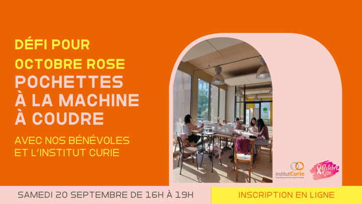 «<small class="fine d-inline"> </small>Le défi Octobre rose : pochettes à la machine à coudre<small class="fine d-inline"> </small>!<small class="fine d-inline"> </small>», à Paris