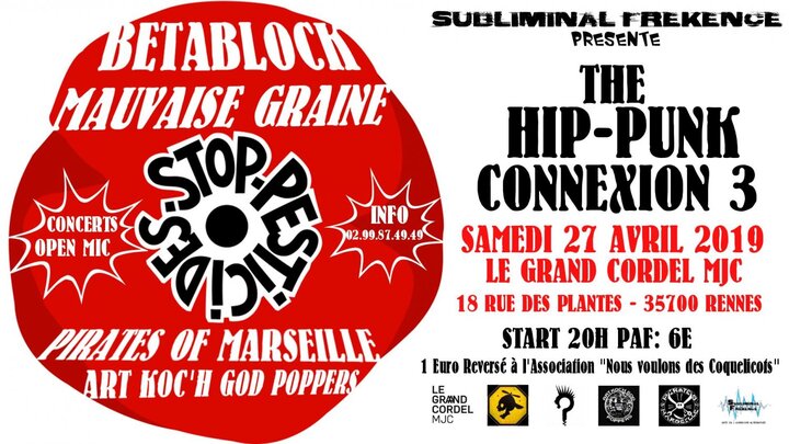 Hip-Punk Connexion, au profit de «<small class="fine d-inline"> </small>Nous voulons des coquelicots<small class="fine d-inline"> </small>», à Rennes (Ille-et-Vilaine)