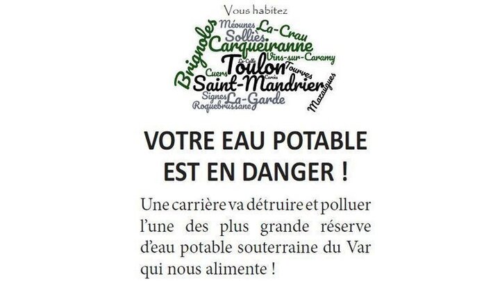 «<small class="fine d-inline"> </small>Die in<small class="fine d-inline"> </small>» contre la carrière de Mazaugues, à Toulon (Var)