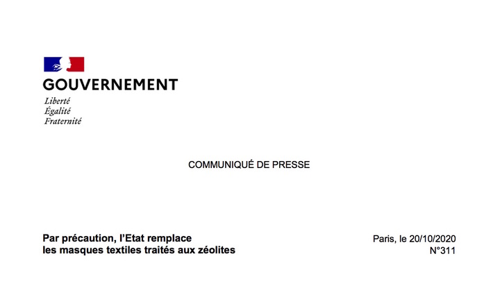 Le gouvernement suspend l'utilisation des masques Dim