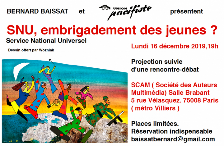 Le Service national universel, un embrigadement des jeunes<small class="fine d-inline"> </small>?, projection-débat à Paris