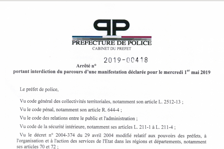 1<sup class="typo_exposants">er</sup> Mai : la préfecture refuse le tracé du cortège climatique