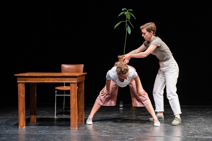 «<small class="fine d-inline"> </small>Ça ne résonne pas / Ça résonne trop<small class="fine d-inline"> </small>», spectacle sur l'écologie, à Aubervilliers (Seine-Saint-Denis)