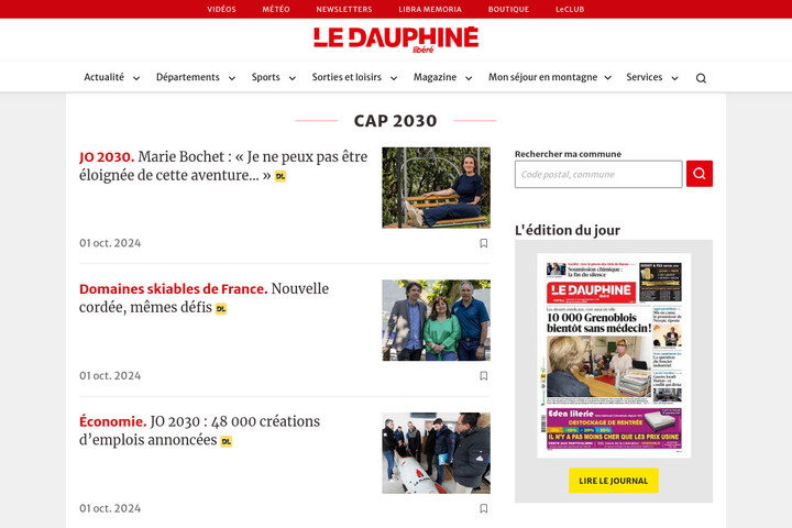 Au Dauphiné Libéré, peut-on dire du mal des <span class="caps">JO</span> 2030<small class="fine d-inline"> </small>?