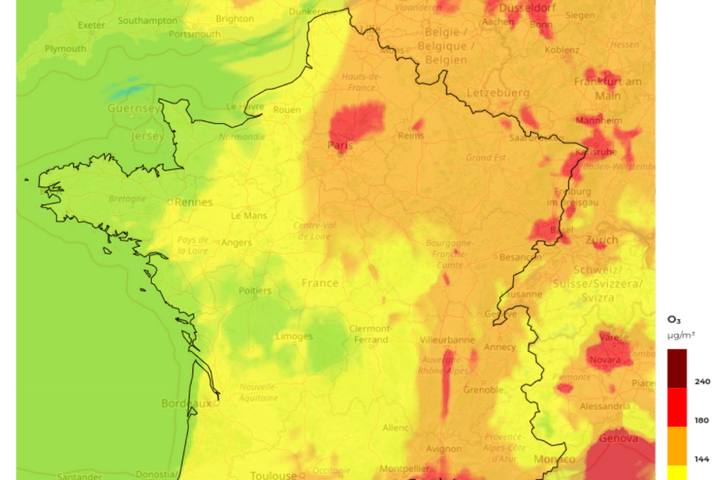 La canicule s'accompagne d'un épisode intense de pollution à l'ozone
