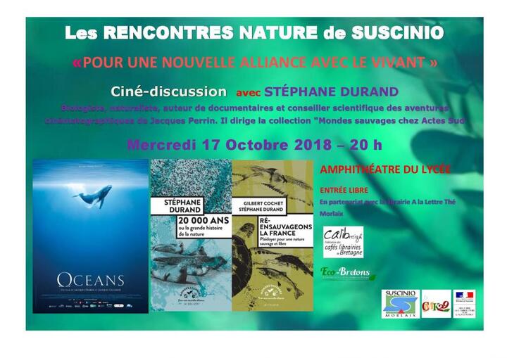 Rencontre Ciné-Nature avec Stéphane Durand, à Morlaix (Finistère)