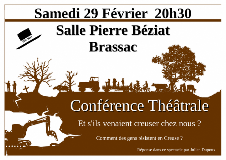 «<small class="fine d-inline"> </small>Et s'ils venaient creuser chez nous<small class="fine d-inline"> </small>?<small class="fine d-inline"> </small>» conférence gesticulée à Brassac (Tarn)
