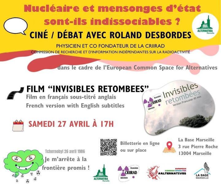 Nucléaire et mensonges d'État sont-ils indissociables<small class="fine d-inline"> </small>? ciné-débat à Marseille (Bouches-du-Rhône)