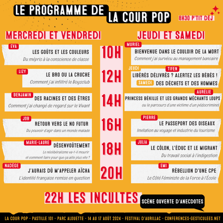 La Cour pop, scène dédiée à l'éducation populaire, à Aurillac (Cantal)