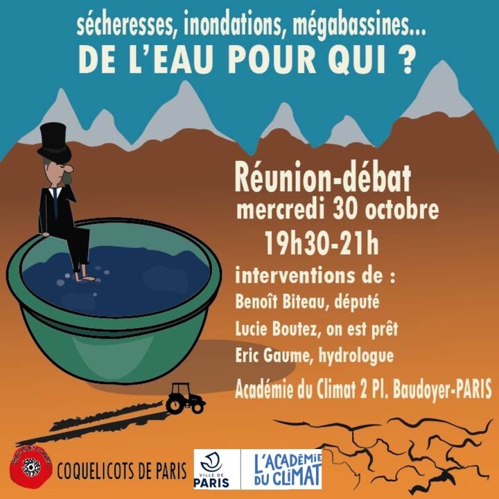 De l'eau pour qui<small class="fine d-inline"> </small>? réunion-débat, à Paris