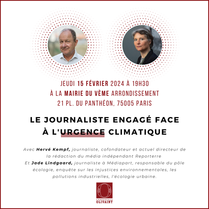 Le journalisme engagé face à l'urgence climatique, table ronde à Paris