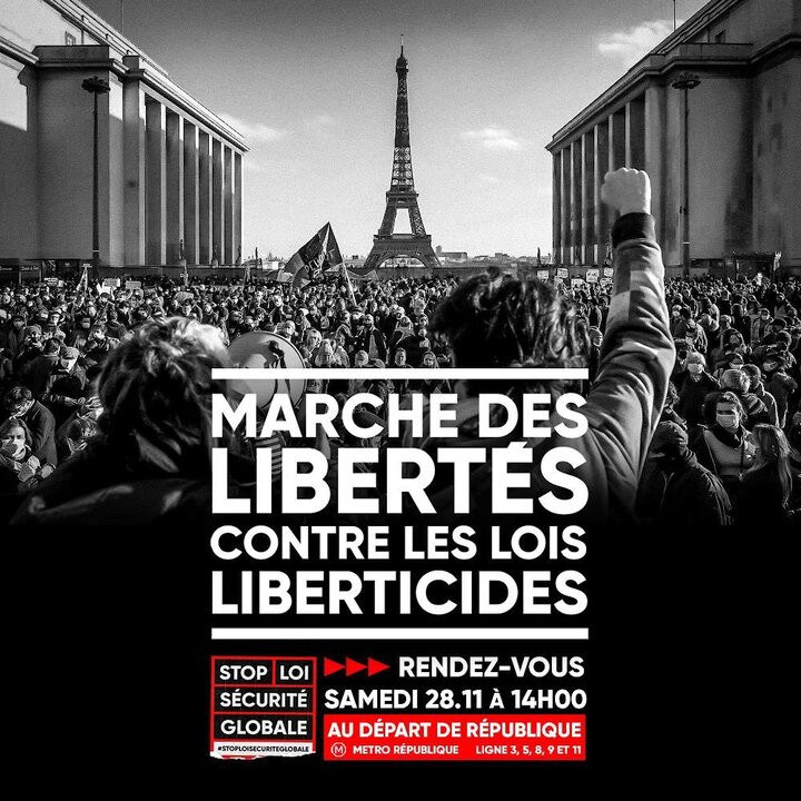 Marche des libertés contre les lois liberticides, à Paris