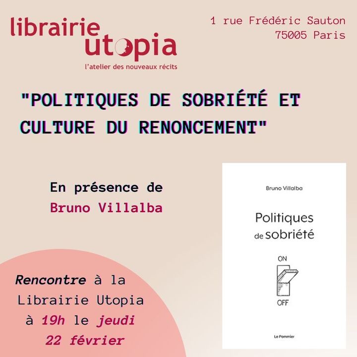 Politiques de sobriété et culture du renoncement, rencontre à Paris