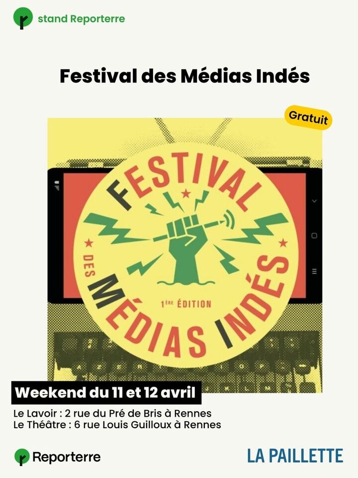 Festival des Médias Indés, stand Reporterre, à Rennes