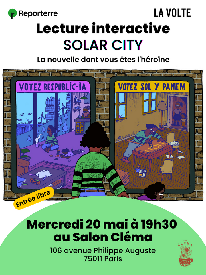 Lecture interactive de «<small class="fine d-inline"> </small>Solar City<small class="fine d-inline"> </small>», la nouvelle dont vous êtes l'héroïne à Paris