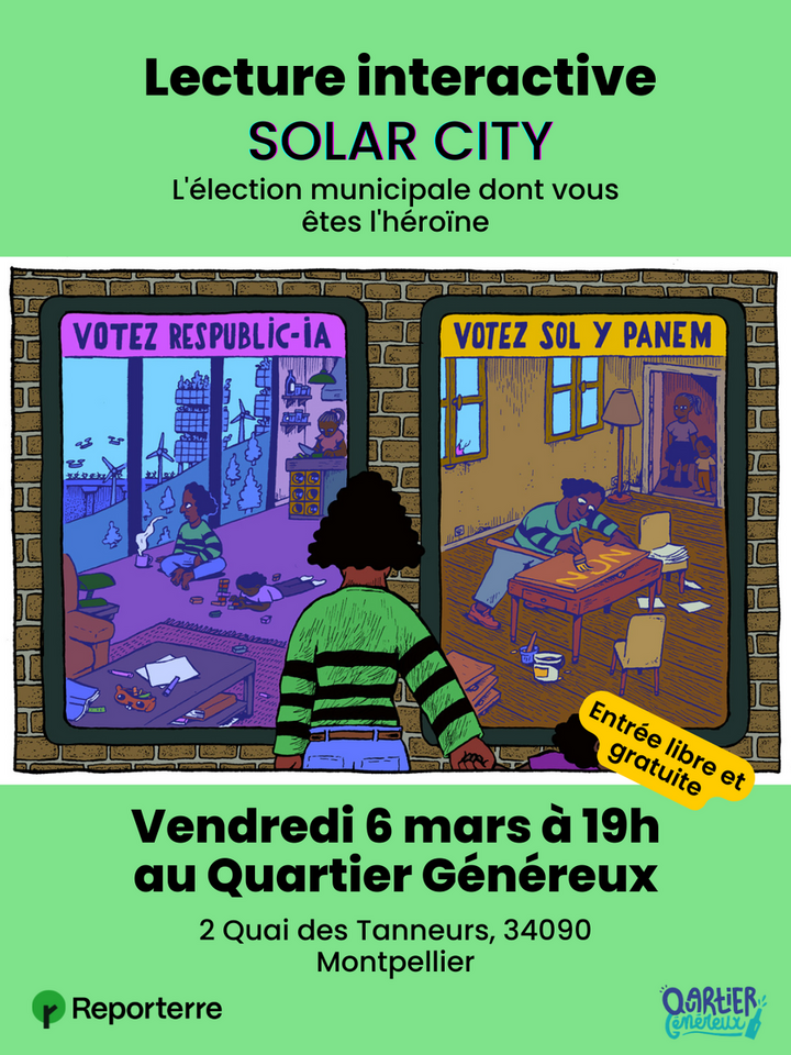 Lecture interactive de «<small class="fine d-inline"> </small>Solar City<small class="fine d-inline"> </small>», une fiction de Reporterre (Montpellier)