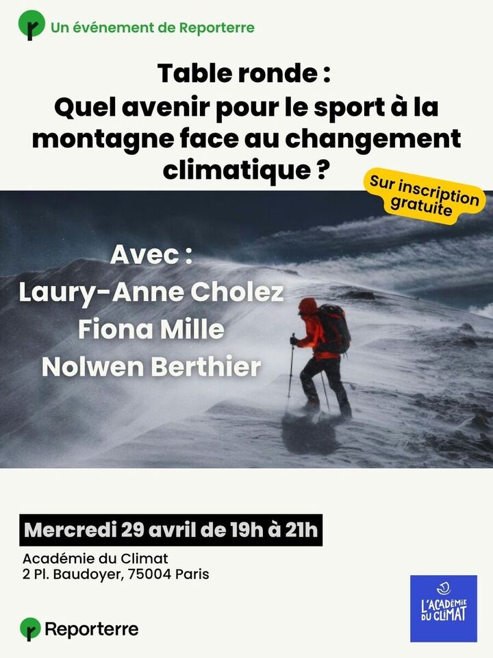 «<small class="fine d-inline"> </small>L'avenir du sport à la montagne<small class="fine d-inline"> </small>», une table ronde Reporterre (Paris)