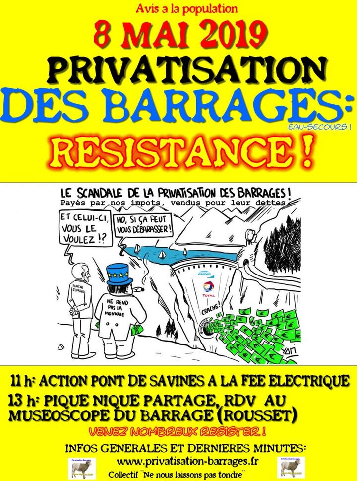 Mobilisation contre la privatisation du barrage de Serre Ponçon (Hautes-Alpes)