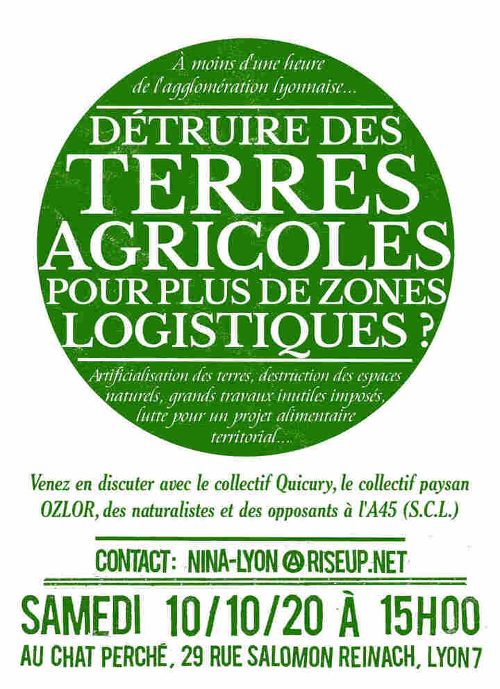 Non à la zone logistique de l'ouest rhodanien<small class="fine d-inline"> </small>!, réunion d'information et discussion, à Lyon